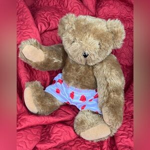 Brown Stuffed Teddy Bear with Heart Shorts